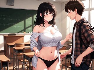 Naughty classmates get it on in a 3D animation