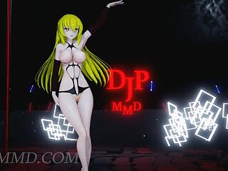 Misaki Twice gets animated in a black stage.