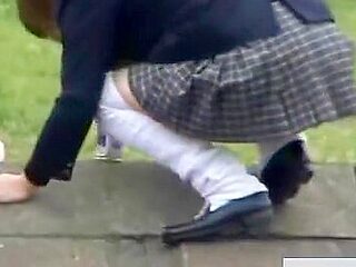 Voyeur Stair Openwide Legs