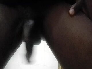 Big black dick gets a hand job and fast fuck