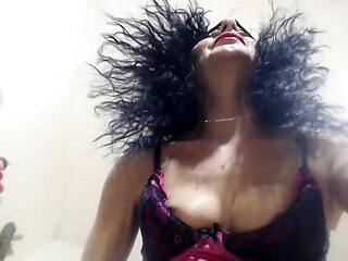 Masked Italian MILF Pantyhose Ass Fucked with Cucumber & Dirty Talk