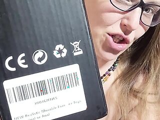 Squirty girl gets squirted by huge dildo