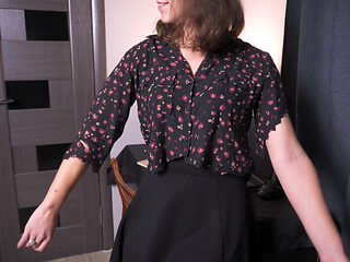 Hot Secretary Rips Clothes off Till She Almost Naked