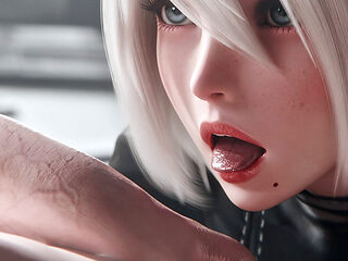 2b Nier Automata Blowjob & Town Cowgirl Fuck - Creamy Pussy & Creampie Ending 3D Animation