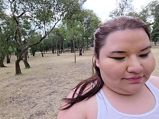 (censored/cut - No People Around) I Love Walking Around in Public with Cum on My Face and Showing off My Huge Ass