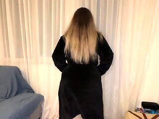 Perfect blond making solo masturbation