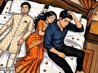 Indian wife seduced by her husband's best friend during a night of passion