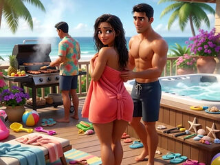 Secret Summer Heat in the Beach House Jacuzzi with My Partner's Closest Friend (ai Generated)