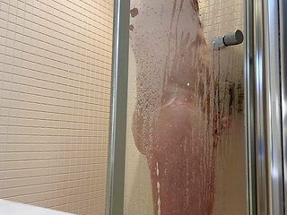 He's working away and sends me video in shower.. Watch me fuck my self at the end wishing I had his cock deep inside me