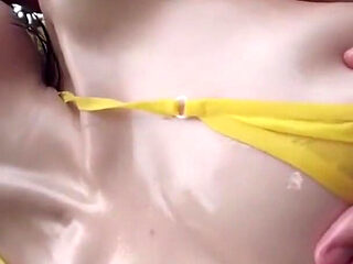 Slick Oil Soaked Gulp with a Smiling F Cup Tease in a Full Body Slippery Feast Part 3