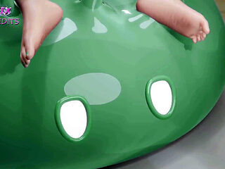 Mualani Green Slime Double Penetration and Blowjob Creampie Extra Cum Covered Genshin Impact Hentai Mmd 3D Color Edit Smixix