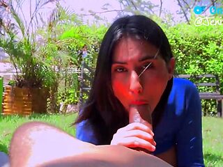 Daring couple ignites passionate thrill in public park with intense desire