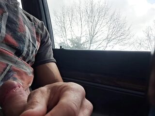 Hot Guy Masturbates in Car, Almost Caught by Passersby