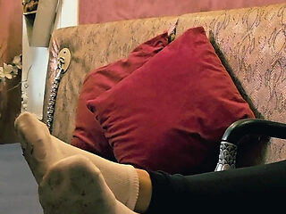 Sheela Sinner Feetworship Dirty White Socks
