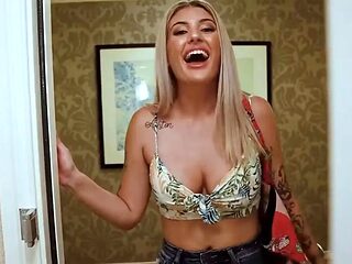 Hot blonde Lia Lor gets real aggressive exercise