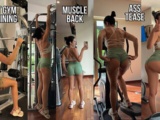 Hot Brunette Shows off Her Perfect Ass and Muscle Back