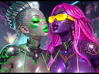 Beautiful Aliens Kiss on Nice Music, Ai Animation