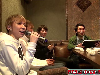 Asian homosexuals at karaoke turn to anal foursome