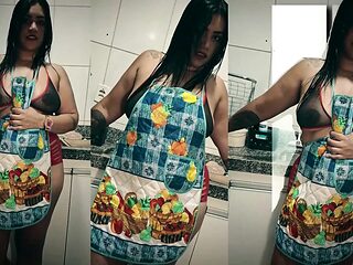 Kitchen slut licks her friend's married pussy while keeping it a secret.
