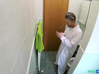Hot nurse Marci Matty reveals shaved pussy to unsuspecting doctor
