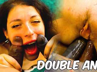Interracial Threesome Double Anal with BBC - Hardcore ATM & Facial Cumshot