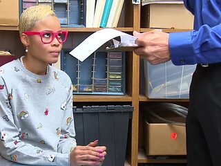 Ebony temptress Arie and stud Tommy in an erotic office rendezvous