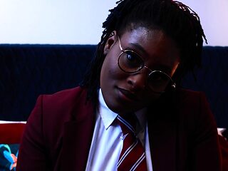 Naughty Student Oshun mocks your small cock!