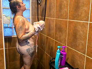 Jade in a Soapy Shower