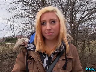 Watch this Innocent Teenager get bent over for cash & get a hot creampie in public