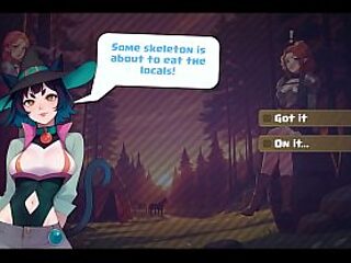 Horny slave gets used by her master in animated hentai game HaremVSZombies