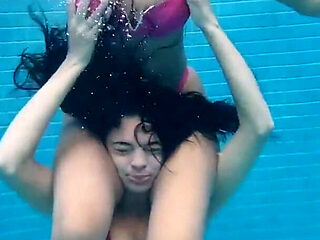 Lesbian Domination Top Girls Control Air Pool