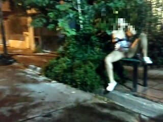 Public couple gets caught with hard anal under rain