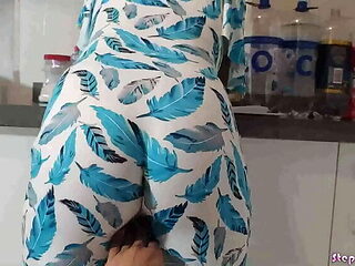 Hot Latina Stepdaughter Fucks Stepdad in Kitchen - Big Dick Doggystyle Action