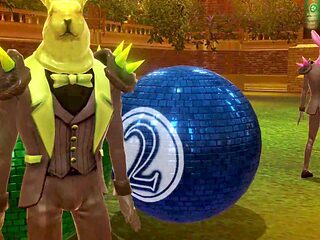 Uncensored teen anime hentai with a wild group of rabbits in public