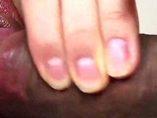 Closeup Teasing Her Tiny Wet Pussy and Cum on Open Hole