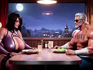 Animated 3D babe gets roughed up in dark hour with loud echoes