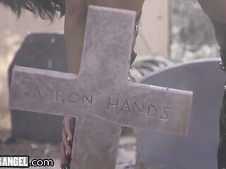 BurningAngel Genevieve's Ass is Taken in Public Graveyard