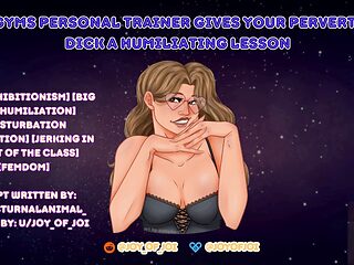 Your gym's private trainer Joyofjoiva teaches your naughty big dick a humiliating lesson