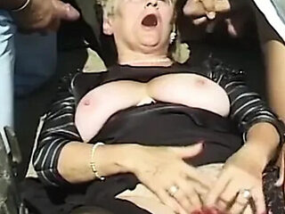 Granny Boss Gangbang Outdoor Fuck with Boys on Farm