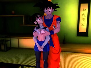 Dragon Ball Zex: Goku and Chi-Chi get cozy with Gohan joining in