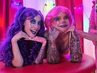 Jessie Rae Meets the Purple & Pink Cock Crazed Clowns