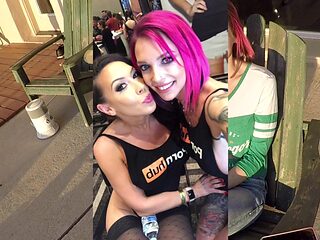 Goth punk tattoo babe Anna Bell Peaks with huge tits and pink hair