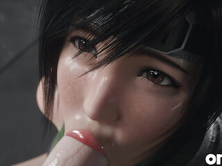 Yuffie Kisaragi Big Dick Sloppy Blowjob - Deep & Messy 3D Animation