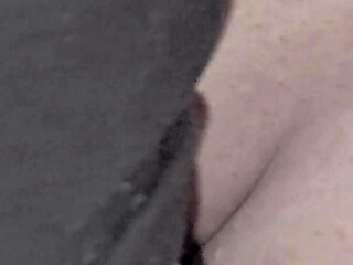 Super Close-up: Cock Rubs the Clit. Sperm on Pussy. Use Sperm Like a Lubricant. Female Orgasm. Red Panties.