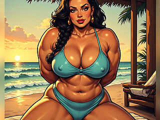 Tanned Beach Babes Ai Art