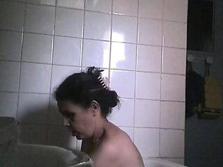 big boobed stepmom spied in the bathroom