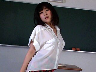 Teen Kyoka, Japanese cutie with tiny boobs, lost in passion