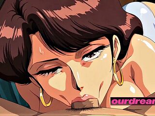 Busty Brunette Anime Babe Hardcore Fucked in Retro Apartment