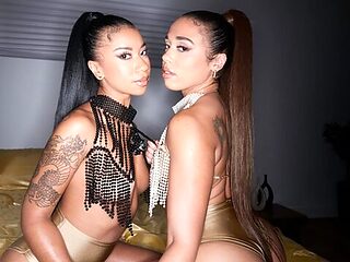 Ameena Green and her girlfriend both love Ricky Johnson's big cock