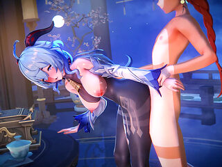 Genshin Impact - Ganyu Intimate Night Time Sex with Aether - 3D Hentai Animation